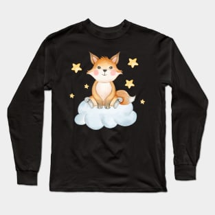 Fox Sitting On Cloud Long Sleeve T-Shirt